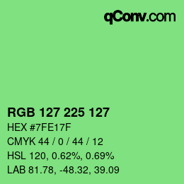 カラーコード: RGB 127 225 127 | qconv.com