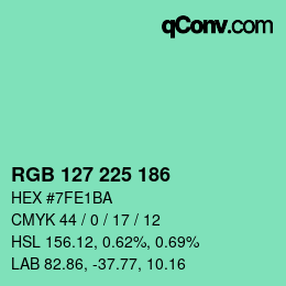 Color code: RGB 127 225 186 | qconv.com