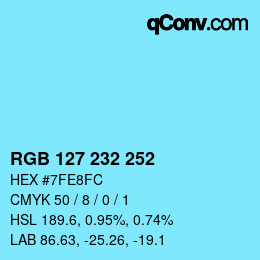 Color code: RGB 127 232 252 | qconv.com