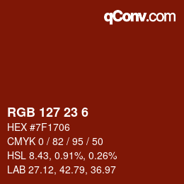 Color code: RGB 127 23 6 | qconv.com