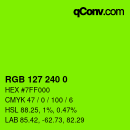 Color code: RGB 127 240 0 | qconv.com