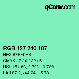 Color code: RGB 127 240 187 | qconv.com