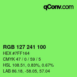 Color code: RGB 127 241 100 | qconv.com