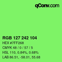 Color code: RGB 127 242 104 | qconv.com
