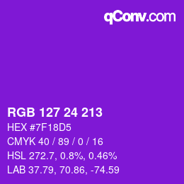 カラーコード: RGB 127 24 213 | qconv.com