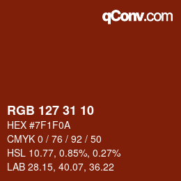 Color code: RGB 127 31 10 | qconv.com