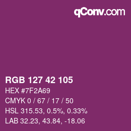 Color code: RGB 127 42 105 | qconv.com