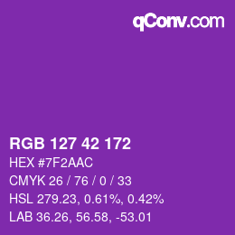 Código de color: RGB 127 42 172 | qconv.com