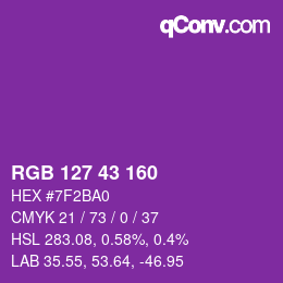 Color code: RGB 127 43 160 | qconv.com