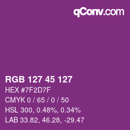 Código de color: RGB 127 45 127 | qconv.com