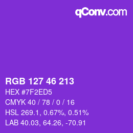 カラーコード: RGB 127 46 213 | qconv.com