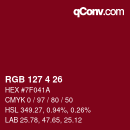 カラーコード: RGB 127 4 26 | qconv.com