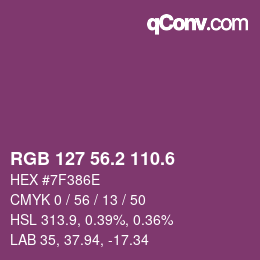 カラーコード: RGB 127 56.2 110.6 | qconv.com