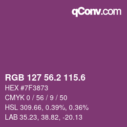 カラーコード: RGB 127 56.2 115.6 | qconv.com