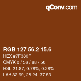 カラーコード: RGB 127 56.2 15.6 | qconv.com