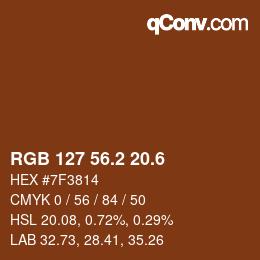 カラーコード: RGB 127 56.2 20.6 | qconv.com