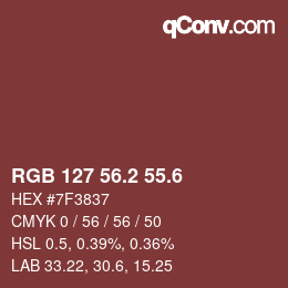 カラーコード: RGB 127 56.2 55.6 | qconv.com