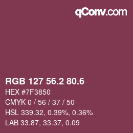 カラーコード: RGB 127 56.2 80.6 | qconv.com