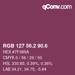 カラーコード: RGB 127 56.2 90.6 | qconv.com