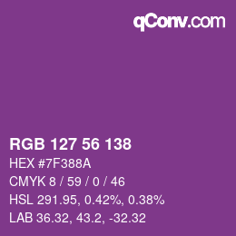 Farbcode: RGB 127 56 138 | qconv.com