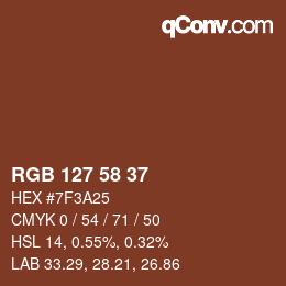 Farbcode: RGB 127 58 37 | qconv.com
