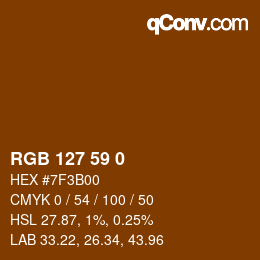 カラーコード: RGB 127 59 0 | qconv.com