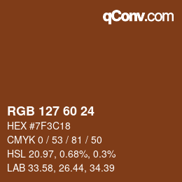 カラーコード: RGB 127 60 24 | qconv.com