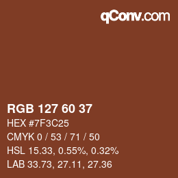 カラーコード: RGB 127 60 37 | qconv.com