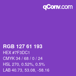 Color code: RGB 127 61 193 | qconv.com