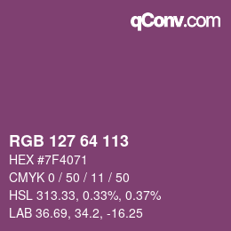 颜色代码: RGB 127 64 113 | qconv.com