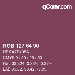 Código de color: RGB 127 64 90 | qconv.com