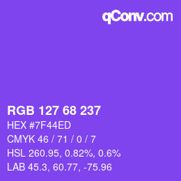 Color code: RGB 127 68 237 | qconv.com