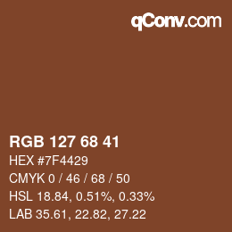 Color code: RGB 127 68 41 | qconv.com