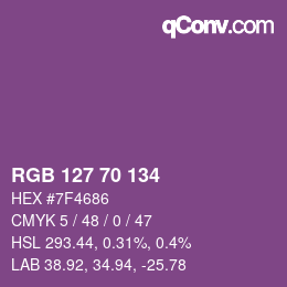 Farbcode: RGB 127 70 134 | qconv.com