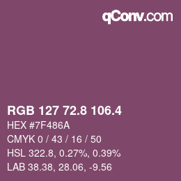 カラーコード: RGB 127 72.8 106.4 | qconv.com