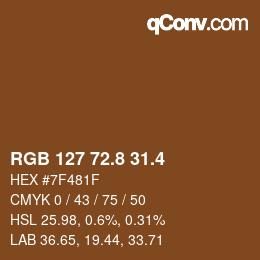 カラーコード: RGB 127 72.8 31.4 | qconv.com