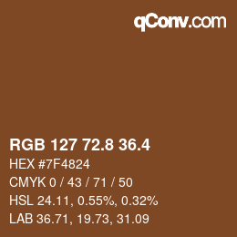 カラーコード: RGB 127 72.8 36.4 | qconv.com