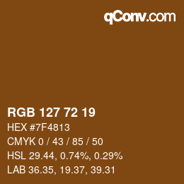 Color code: RGB 127 72 19 | qconv.com