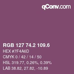 カラーコード: RGB 127 74.2 109.6 | qconv.com