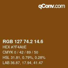 カラーコード: RGB 127 74.2 14.6 | qconv.com