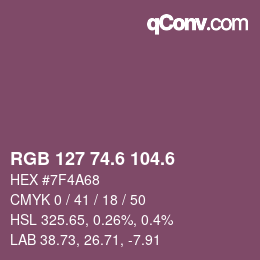 カラーコード: RGB 127 74.6 104.6 | qconv.com