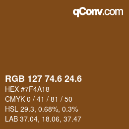 カラーコード: RGB 127 74.6 24.6 | qconv.com