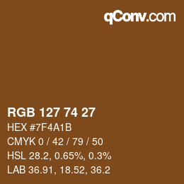 カラーコード: RGB 127 74 27 | qconv.com