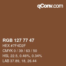 カラーコード: RGB 127 77 47 | qconv.com