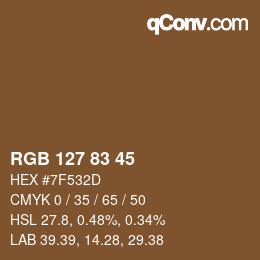 Código de color: RGB 127 83 45 | qconv.com