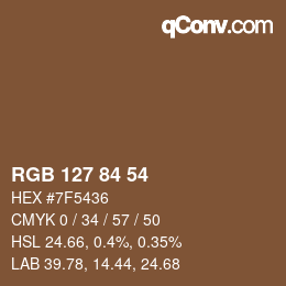Code couleur: RGB 127 84 54 | qconv.com