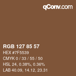 Farbcode: RGB 127 85 57 | qconv.com