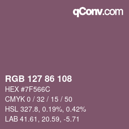 Farbcode: RGB 127 86 108 | qconv.com