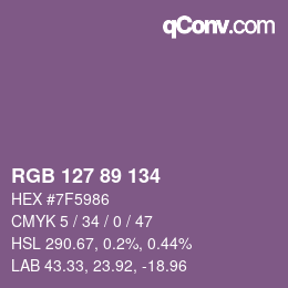 Farbcode: RGB 127 89 134 | qconv.com