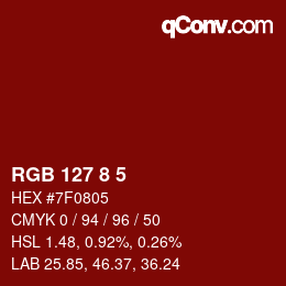 Farbcode: RGB 127 8 5 | qconv.com